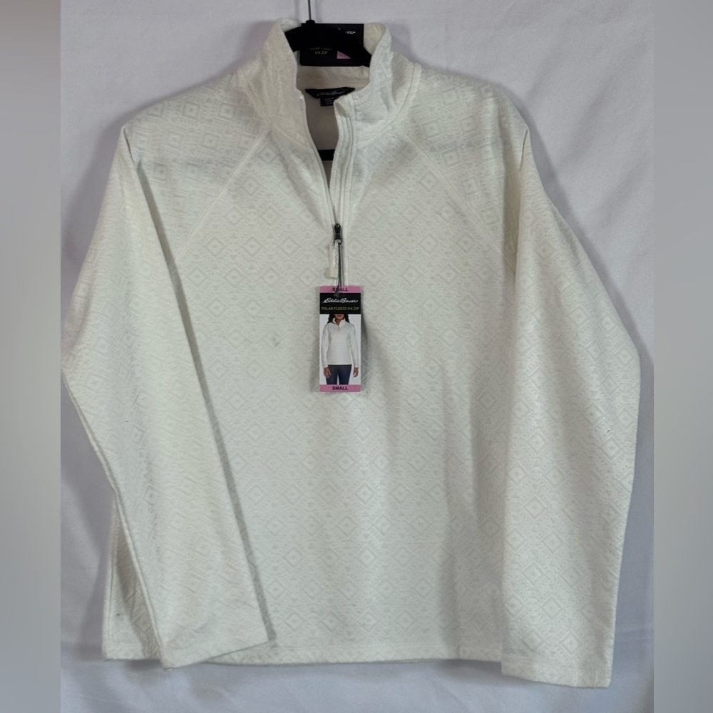 Eddie Bauer Ivory Polar Fleece 1/4 Zip